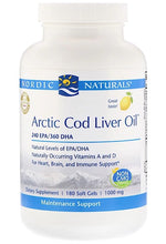 Load image into Gallery viewer, Nordic Naturals Artic Cod Liver Oil 180 Soft Gels