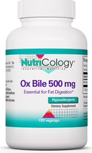 Load image into Gallery viewer, NutriCology Ox Bile 500mg 100 Capsules