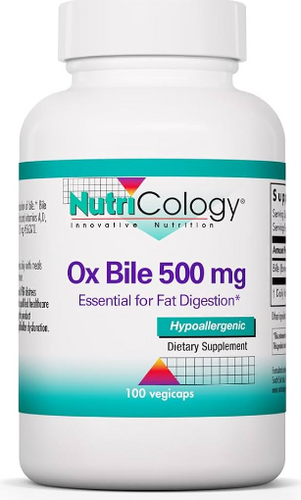 NutriCology Ox Bile 500mg 100 Capsules