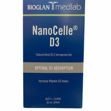 Load image into Gallery viewer, Bioglan Medlab NanoCelle D3 (30mL Spray)